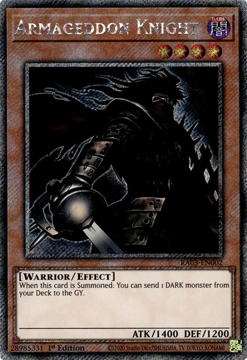 Armageddon Knight (Platinum Secret Rare) [RA03-EN002] Platinum Secret Rare | Gear Gaming Bentonville