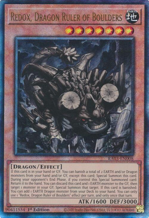 Redox, Dragon Ruler of Boulders (UTR) [RA03-EN008] Prismatic Ultimate Rare | Gear Gaming Bentonville