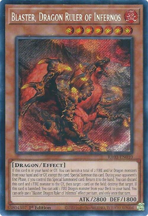 Blaster, Dragon Ruler of Infernos (Secret Rare) [RA03-EN010] Secret Rare | Gear Gaming Bentonville