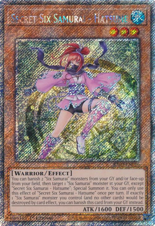 Secret Six Samurai - Hatsume (Platinum Secret Rare) [RA03-EN016] Platinum Secret Rare | Gear Gaming Bentonville
