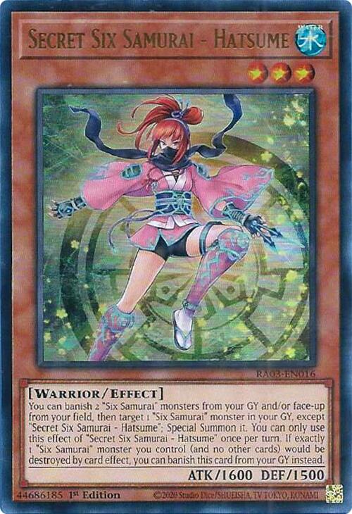 Secret Six Samurai - Hatsume (UR) [RA03-EN016] Ultra Rare | Gear Gaming Bentonville