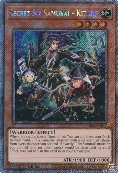 Secret Six Samurai - Kizaru (Platinum Secret Rare) [RA03-EN017] Platinum Secret Rare | Gear Gaming Bentonville