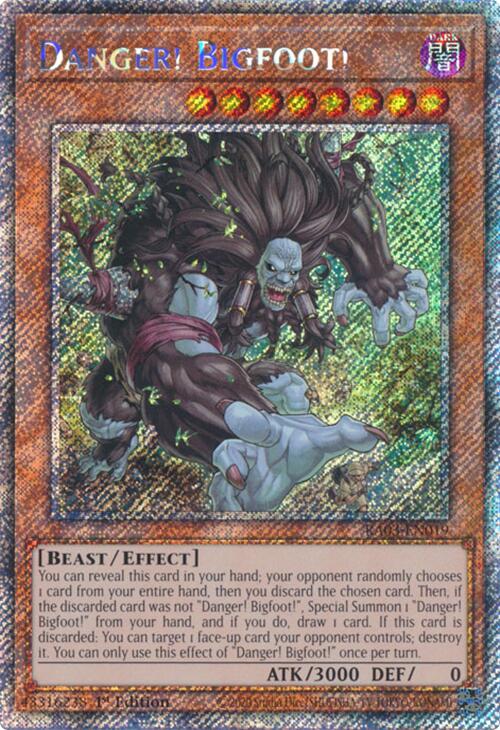 Danger! Bigfoot! (Platinum Secret Rare) [RA03-EN019] Platinum Secret Rare | Gear Gaming Bentonville