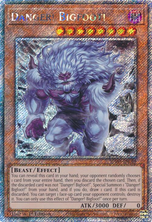 Danger! Bigfoot! (Alternate Art) (Platinum Secret Rare) [RA03-EN019] Platinum Secret Rare | Gear Gaming Bentonville