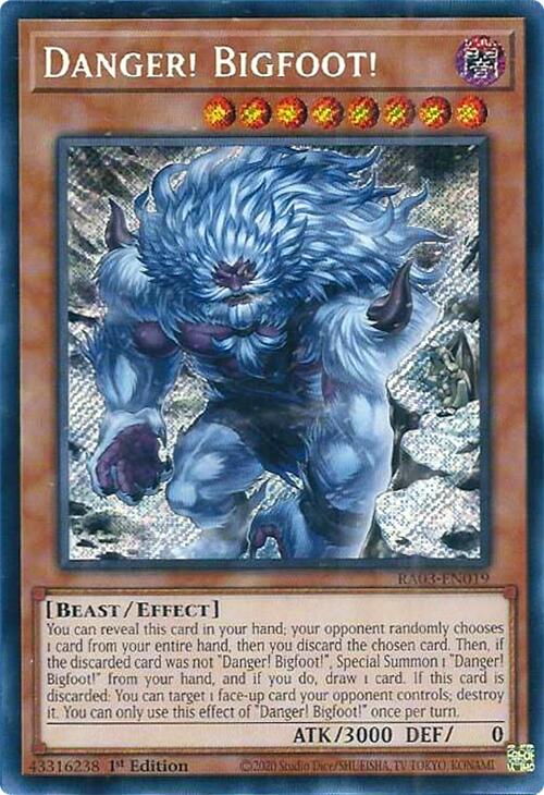 Danger! Bigfoot! (Alternate Art) (Secret Rare) [RA03-EN019] Secret Rare | Gear Gaming Bentonville