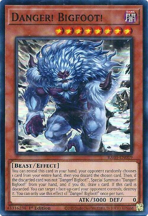 Danger! Bigfoot! (Alternate Art) [RA03-EN019] Super Rare | Gear Gaming Bentonville