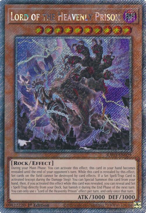 Lord of the Heavenly Prison (Platinum Secret Rare) [RA03-EN029] Platinum Secret Rare | Gear Gaming Bentonville