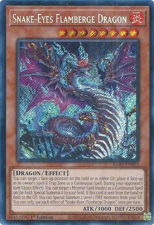 Snake-Eyes Flamberge Dragon (Secret Rare) [RA03-EN033] Secret Rare | Gear Gaming Bentonville