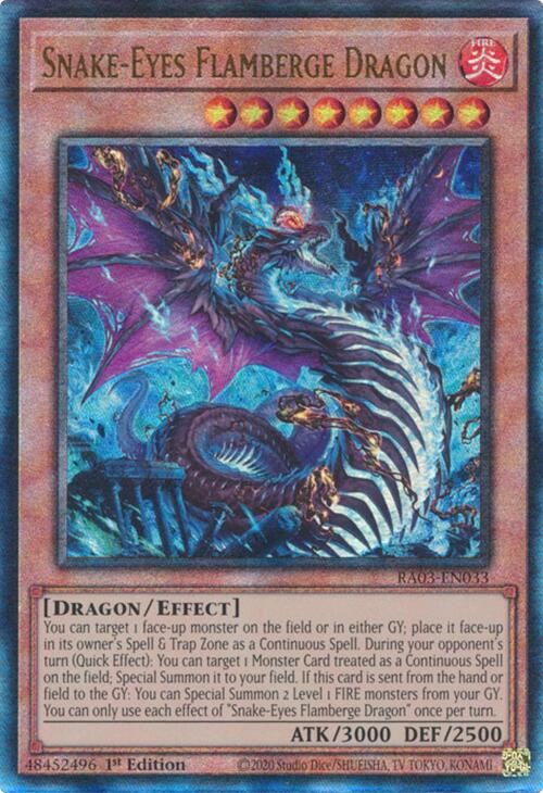 Snake-Eyes Flamberge Dragon (UTR) [RA03-EN033] Prismatic Ultimate Rare | Gear Gaming Bentonville