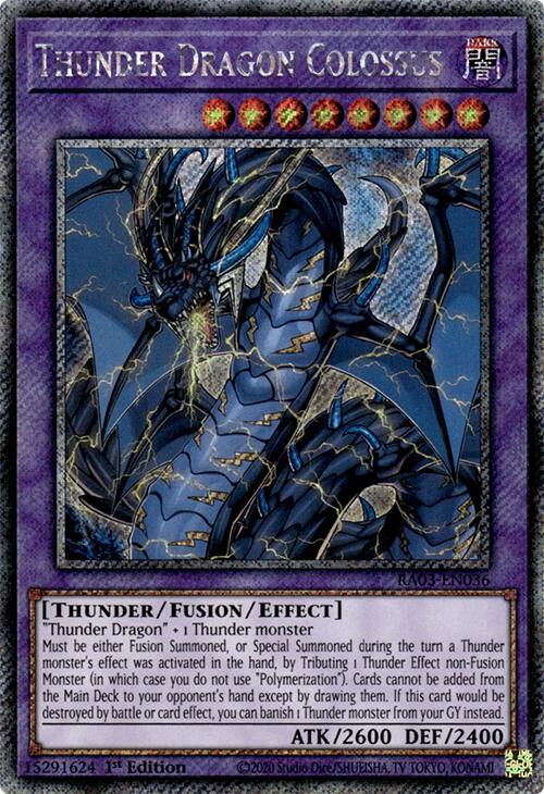 Thunder Dragon Colossus (Platinum Secret Rare) [RA03-EN036] Platinum Secret Rare | Gear Gaming Bentonville