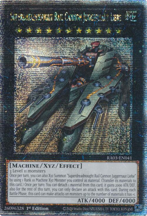 Superdreadnought Rail Cannon Juggernaut Liebe (Quarter Century Secret Rare) [RA03-EN041] Quarter Century Secret Rare | Gear Gaming Bentonville