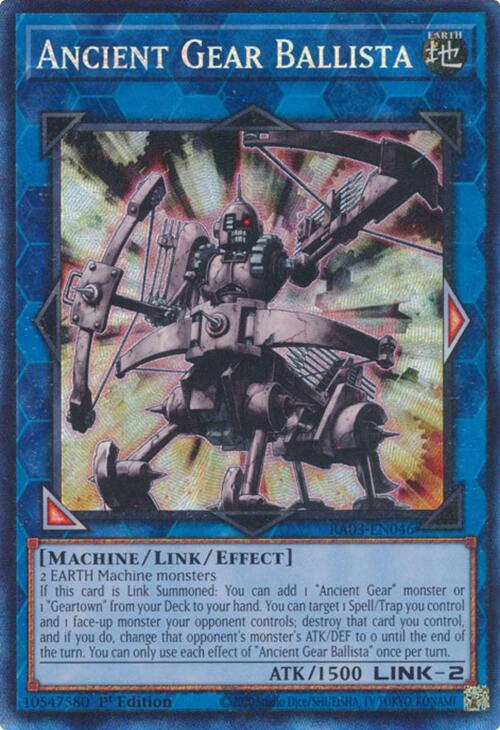 Ancient Gear Ballista (CR) [RA03-EN046] Prismatic Collector's Rare | Gear Gaming Bentonville