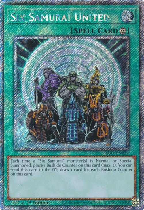 Six Samurai United (Platinum Secret Rare) [RA03-EN054] Platinum Secret Rare | Gear Gaming Bentonville