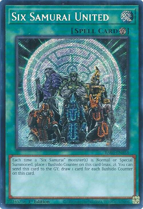 Six Samurai United (Secret Rare) [RA03-EN054] Secret Rare | Gear Gaming Bentonville