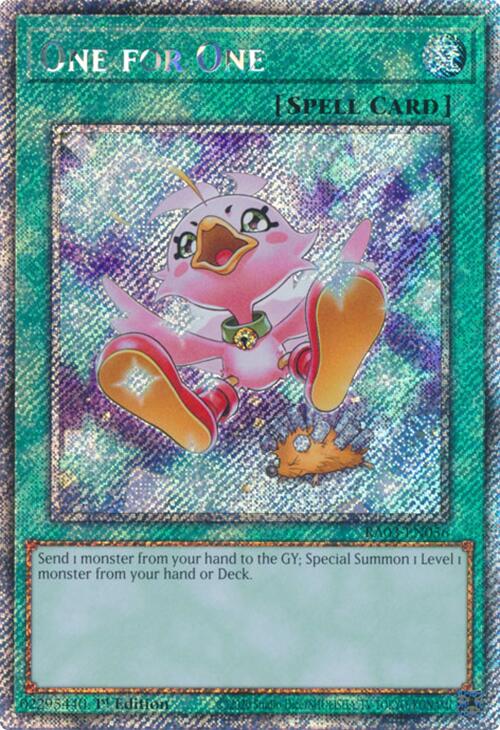 One for One (Alternate Art) (Platinum Secret Rare) [RA03-EN056] Platinum Secret Rare | Gear Gaming Bentonville
