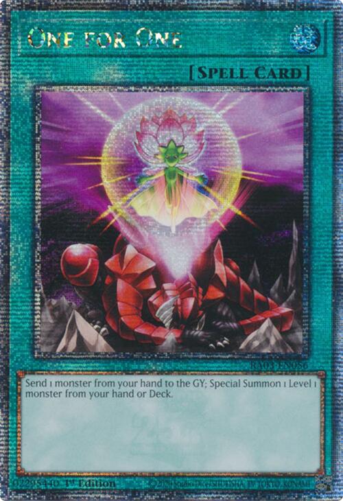 One for One (Quarter Century Secret Rare) [RA03-EN056] Quarter Century Secret Rare | Gear Gaming Bentonville
