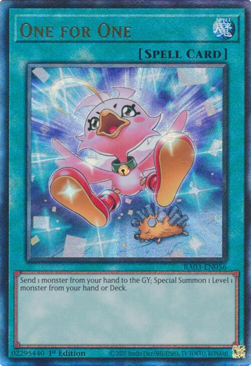 One for One (Alternate Art) (UTR) [RA03-EN056] Prismatic Ultimate Rare | Gear Gaming Bentonville