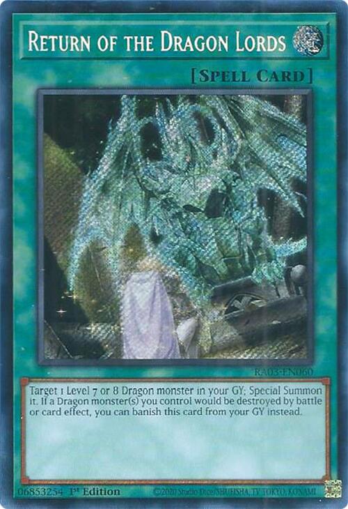 Return of the Dragon Lords (Secret Rare) [RA03-EN060] Secret Rare | Gear Gaming Bentonville