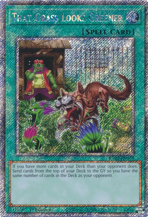 That Grass Looks Greener (Platinum Secret Rare) [RA03-EN063] Platinum Secret Rare | Gear Gaming Bentonville
