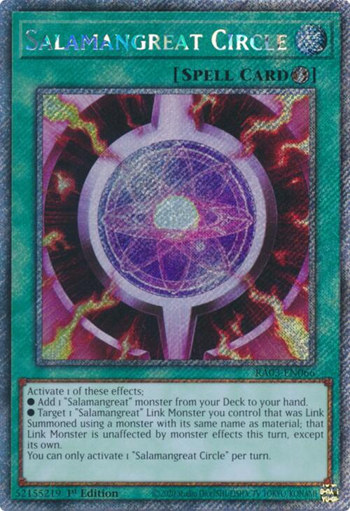 Salamangreat Circle (Platinum Secret Rare) [RA03-EN066] Platinum Secret Rare | Gear Gaming Bentonville