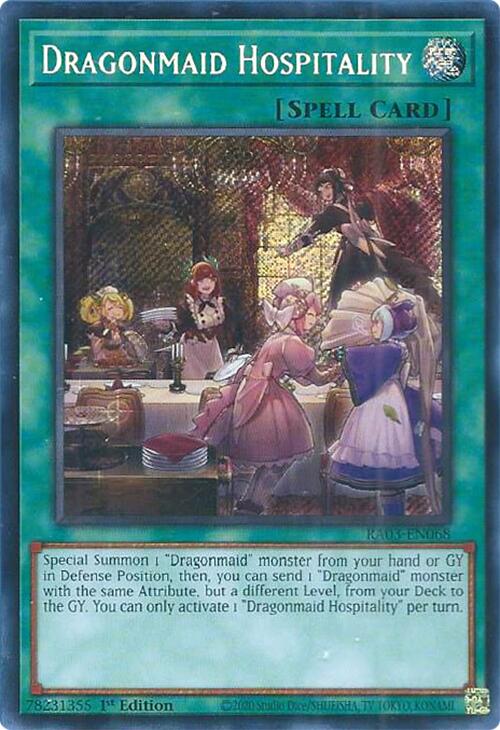 Dragonmaid Hospitality (Secret Rare) [RA03-EN068] Secret Rare | Gear Gaming Bentonville