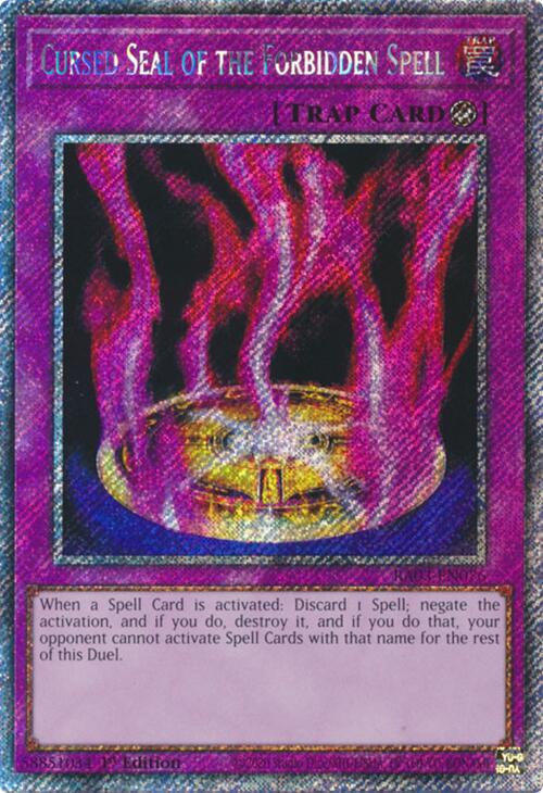 Cursed Seal of the Forbidden Spell (Platinum Secret Rare) [RA03-EN076] Platinum Secret Rare | Gear Gaming Bentonville