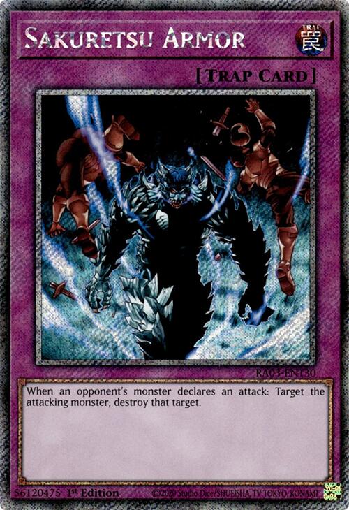 Sakuretsu Armor (Platinum Secret Rare) [RA03-EN130] Platinum Secret Rare | Gear Gaming Bentonville