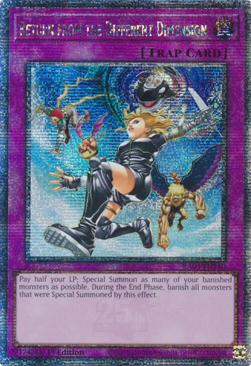 Return from the Different Dimension (Quarter Century Secret Rare) [RA03-EN140] Quarter Century Secret Rare | Gear Gaming Bentonville