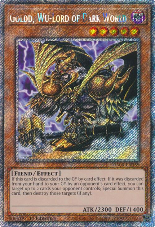 Goldd, Wu-Lord of Dark World (Platinum Secret Rare) [RA03-EN159] Platinum Secret Rare | Gear Gaming Bentonville