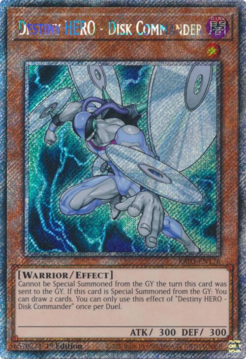 Destiny HERO - Disk Commander (Platinum Secret Rare) [RA03-EN176] Platinum Secret Rare | Gear Gaming Bentonville