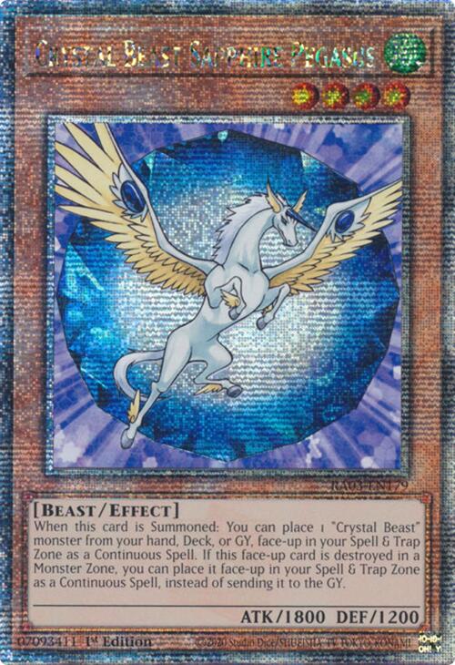 Crystal Beast Sapphire Pegasus (Quarter Century Secret Rare) [RA03-EN179] Quarter Century Secret Rare | Gear Gaming Bentonville