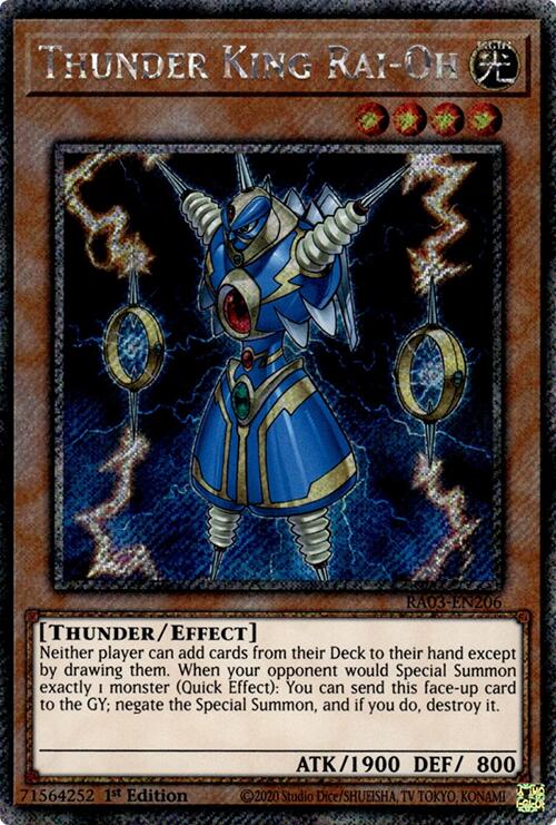 Thunder King Rai-Oh (Platinum Secret Rare) [RA03-EN206] Platinum Secret Rare | Gear Gaming Bentonville