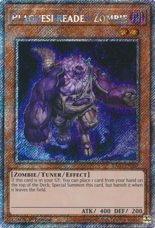 Plaguespreader Zombie (Platinum Secret Rare) [RA03-EN207] Platinum Secret Rare | Gear Gaming Bentonville