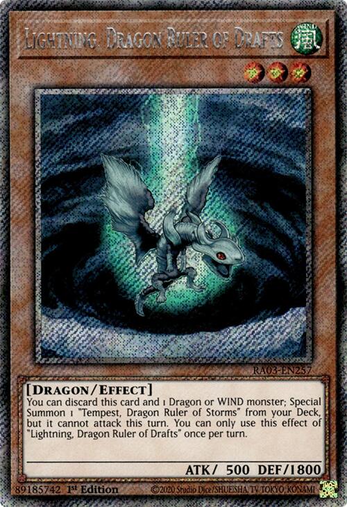Lightning, Dragon Ruler of Drafts (Platinum Secret Rare) [RA03-EN257] Platinum Secret Rare | Gear Gaming Bentonville