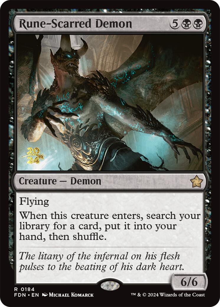 Rune-Scarred Demon [Foundations Prerelease Promos] | Gear Gaming Bentonville