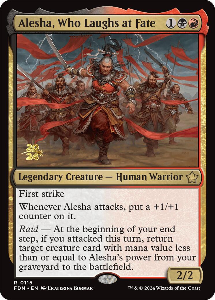 Alesha, Who Laughs at Fate [Foundations Prerelease Promos] | Gear Gaming Bentonville