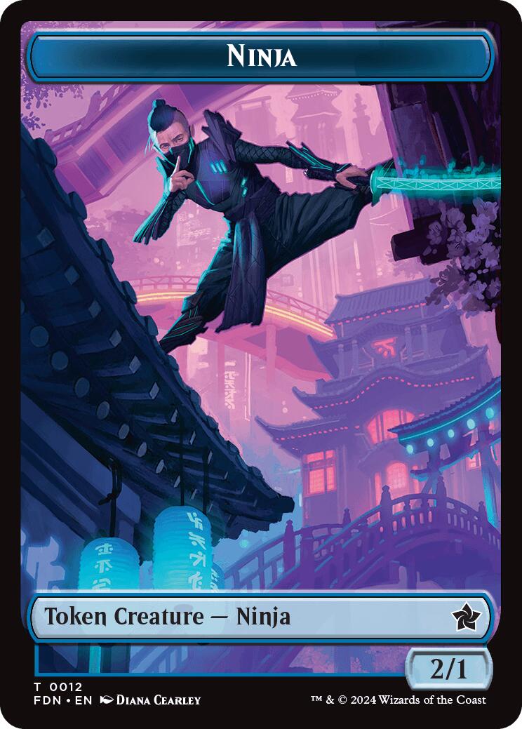 Emblem - Kaito, Cunning Infiltrator // Ninja Doubled-Sided Token [Foundations Tokens] | Gear Gaming Bentonville