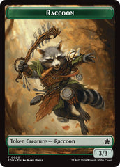 Elf Warrior // Raccoon Doubled-Sided Token [Foundations Tokens] | Gear Gaming Bentonville