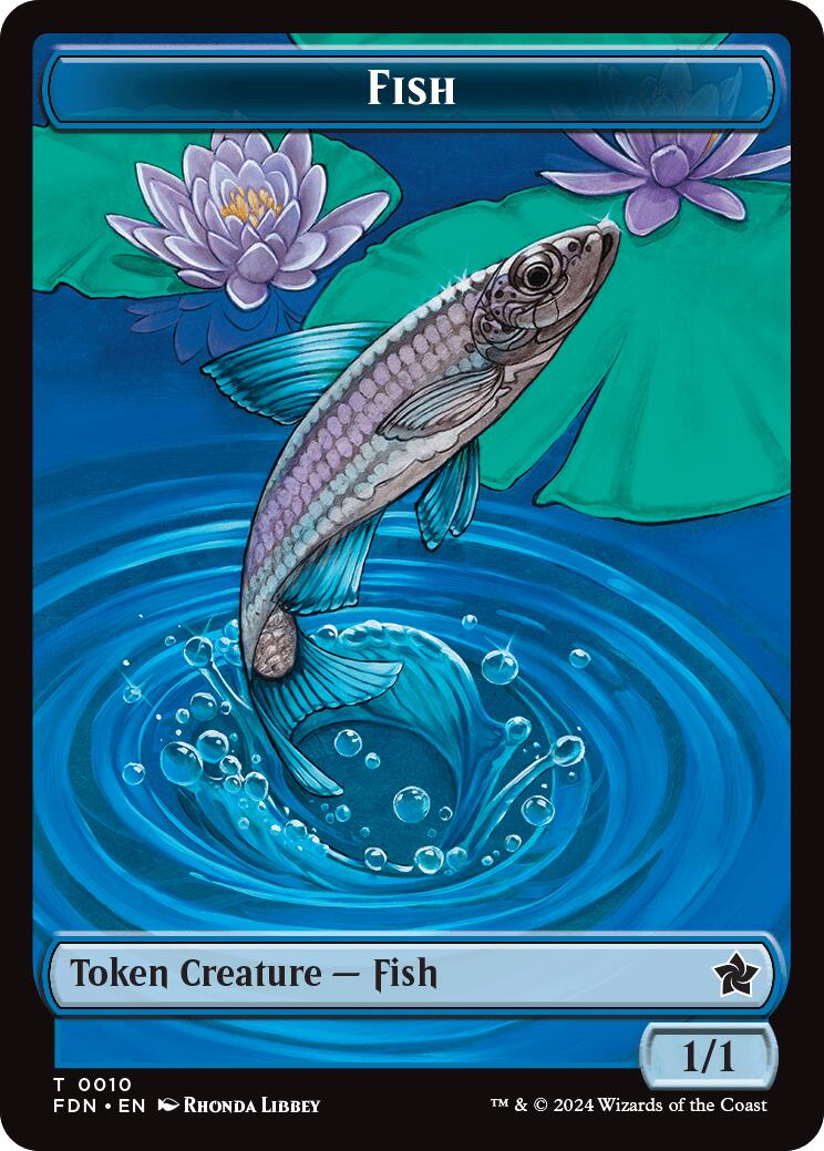 Faerie // Fish Doubled-Sided Token [Foundations Tokens] | Gear Gaming Bentonville