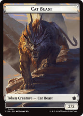 Cat Beast // Dragon (0017) Double-Sided Token [Foundations Tokens] | Gear Gaming Bentonville