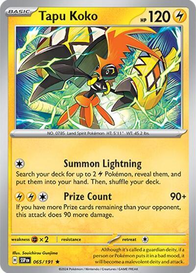 Tapu Koko (065/191) (Deck Exclusives) [Scarlet & Violet: Surging Sparks] | Gear Gaming Bentonville