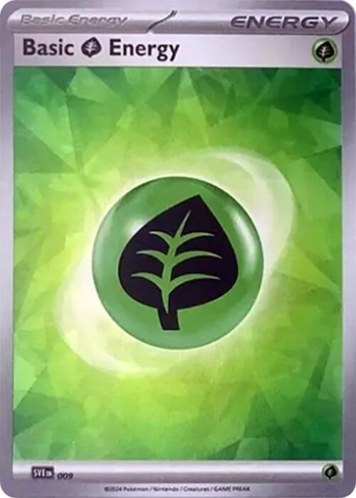 Basic Grass Energy (009) (Cracked Ice Holo) [Scarlet & Violet: Stellar Crown] | Gear Gaming Bentonville