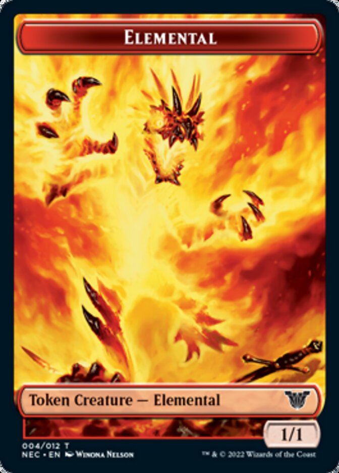 Elemental // Spirit (009) Double-Sided Token [Kamigawa: Neon Dynasty Commander Tokens] | Gear Gaming Bentonville