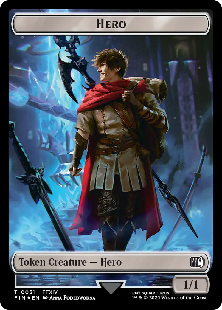 Hero (0031) // Wizard (0035) Double-Sided Token (Surge Foil) [FINAL FANTASY Tokens] | Gear Gaming Bentonville