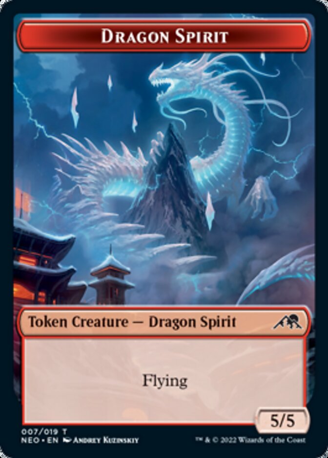 Spirit (002) // Dragon Spirit Double-Sided Token [Kamigawa: Neon Dynasty Tokens] | Gear Gaming Bentonville