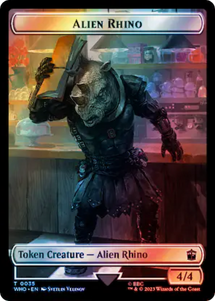 Alien Rhino // Food (0058) Double-Sided Token (Surge Foil) [Doctor Who Tokens] | Gear Gaming Bentonville