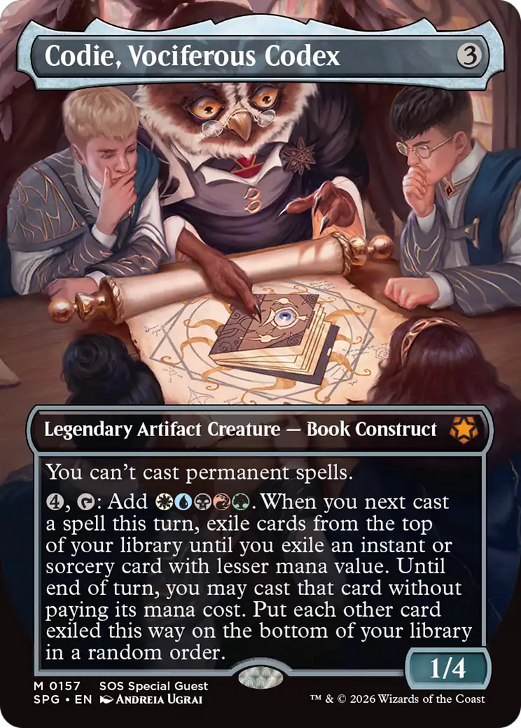 Codie, Vociferous Codex (Borderless) [Secrets of Strixhaven Special Guests] | Gear Gaming Bentonville