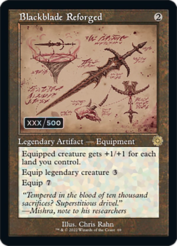 Blackblade Reforged (Retro Schematic) (Serialized) [The Brothers' War Retro Artifacts] | Gear Gaming Bentonville