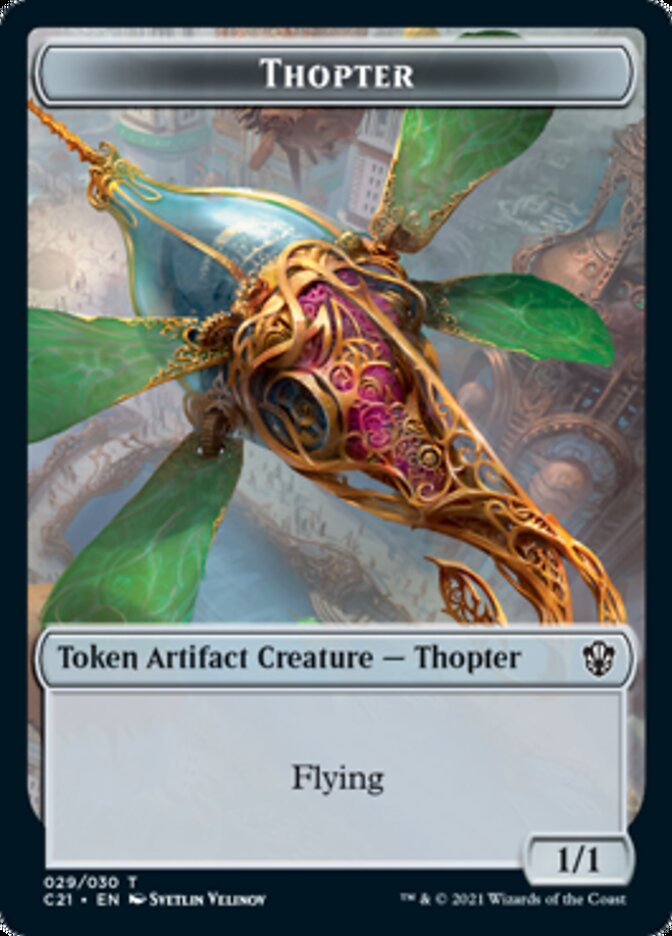 Golem (025) // Thopter Double-Sided Token [Commander 2021 Tokens] | Gear Gaming Bentonville