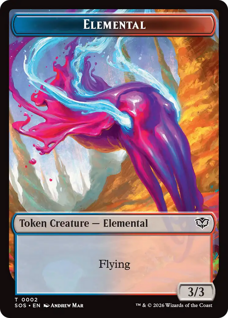 Fractal (0004) // Elemental (0002) Double-Sided Token [Secrets of Strixhaven Tokens] | Gear Gaming Bentonville